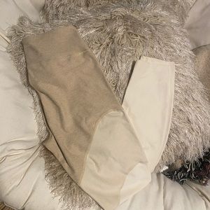 Tri color cream leggings